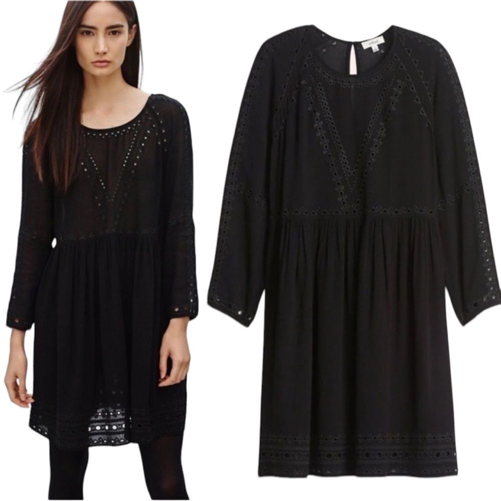 Aritzia Wilfred Boho Midi Black Dress Sz S